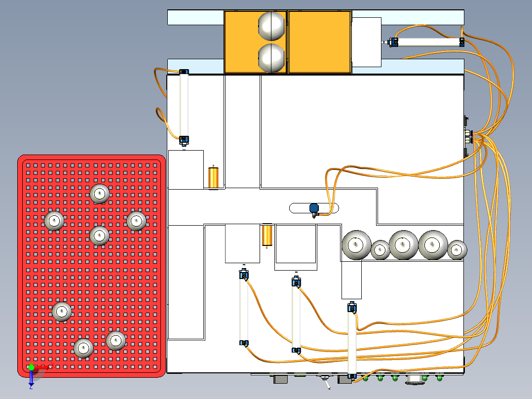 Automatic fruit sorter自动水果分拣机3D图纸 STP格式俯视图