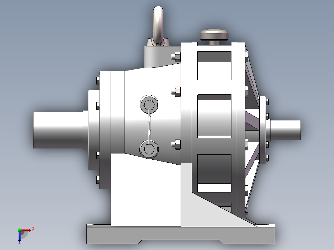 摆线针轮减速器三维建模图纸 Solidworks2016设计俯视图