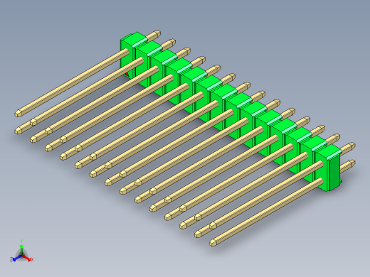彩色公头100mil（2.54mm）系列-DS1021_green_2x14p_100mil_Type19_rev1.0