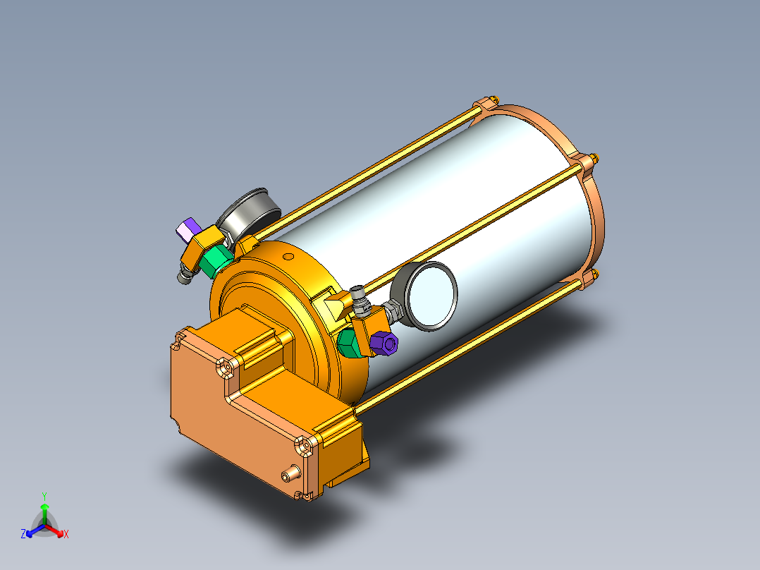 多点电动油脂润滑泵三维图