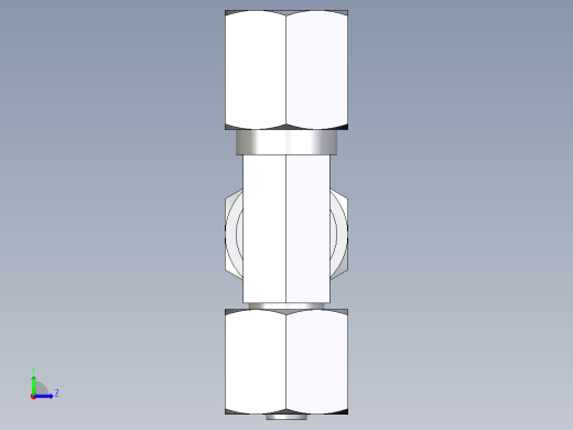 卡套式工业通用硬管接头EO_Swivel_nut_run_tee_EL06ZSCF左视缩略图