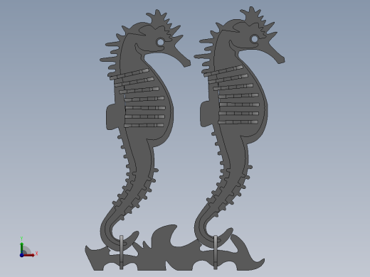 激光下料拼图海马Parasolid, SOLIDWORKS 2016, STEP _ IGES前视缩略图