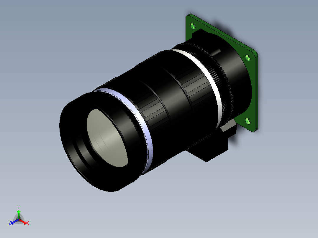 Raspberry树莓派4外壳摄像头正等轴测图