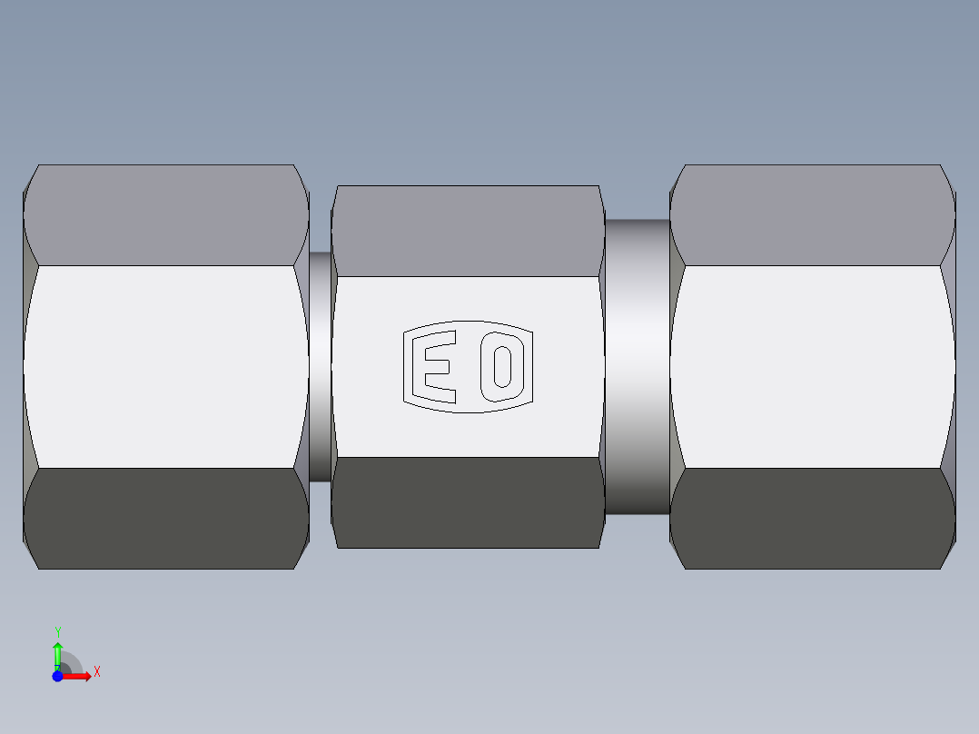 卡套式工业通用硬管接头EO_Distance_piece_adapter_DA10ZL71前视图