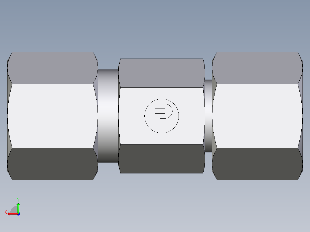 卡套式工业通用硬管接头EO_Distance_piece_adapter_DA10ZL71后视图