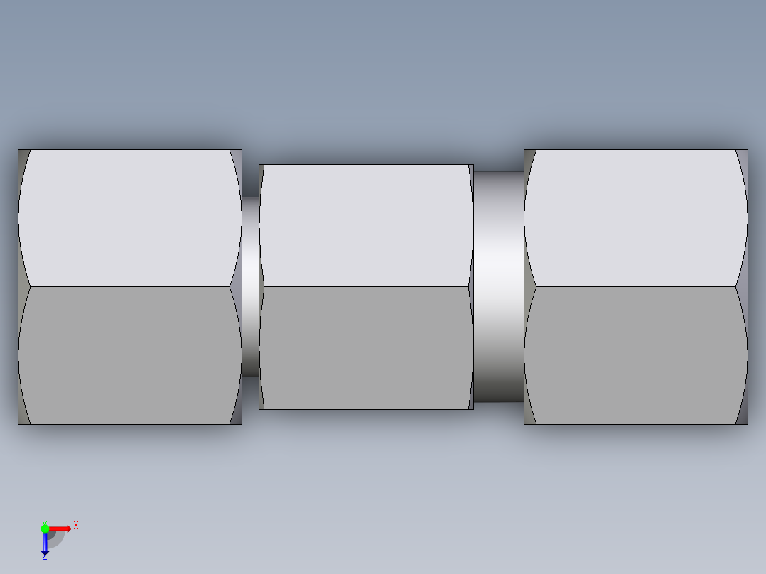 卡套式工业通用硬管接头EO_Distance_piece_adapter_DA10ZL71俯视图