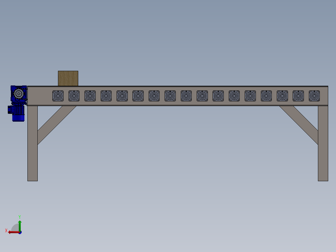 链条输送线后视图