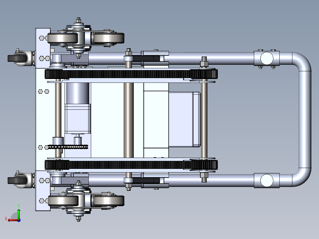 载重上下楼梯机后视图