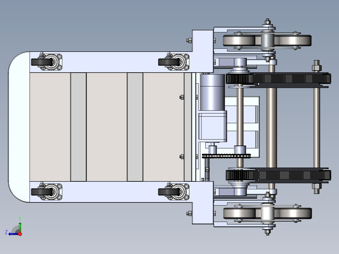 载重上下楼梯机右视图