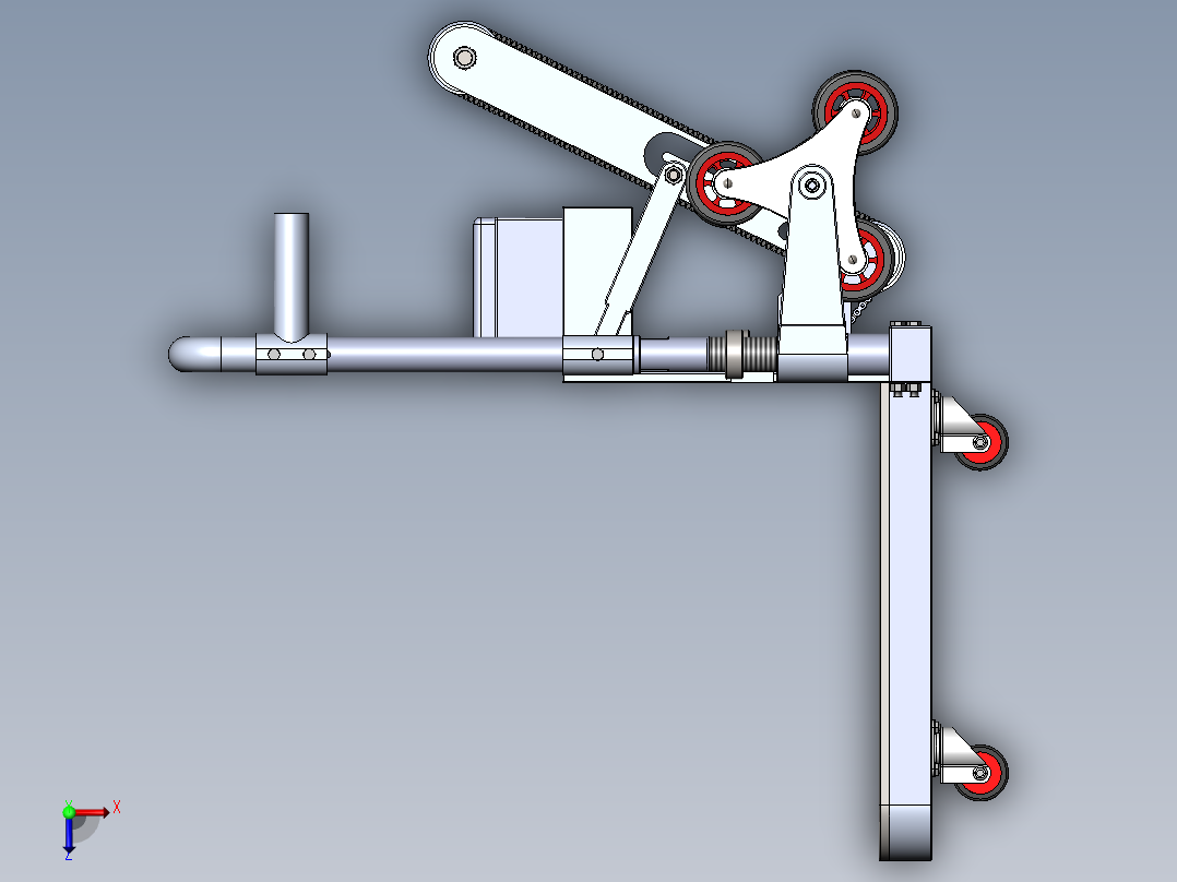 载重上下楼梯机俯视图