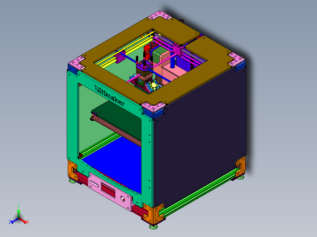 第二代Ultimaker高规格3D打印机正等轴测图