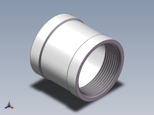 管箍-等径有边 DN40正等轴测缩略图