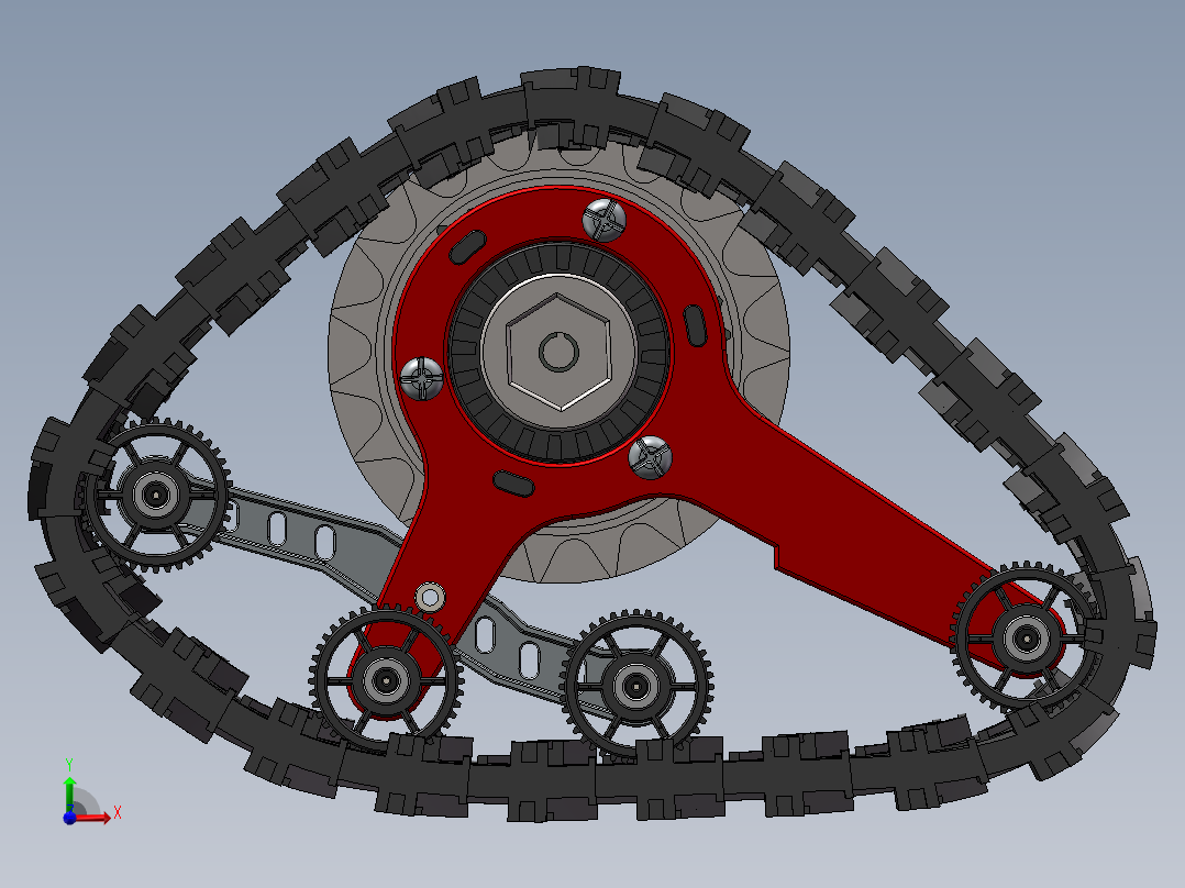 雪地履带轮前视图