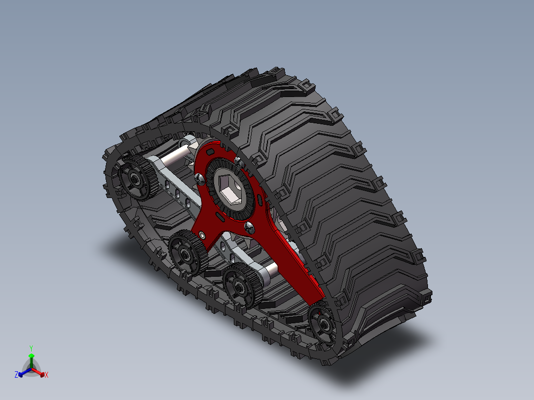 雪地履带轮正等轴测图