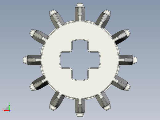 32270 Medium Stone Grey Technic Gear 12 Tooth Double Bevel.STEP后视缩略图