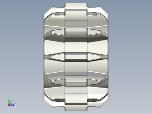 32270 Medium Stone Grey Technic Gear 12 Tooth Double Bevel.STEP左视缩略图