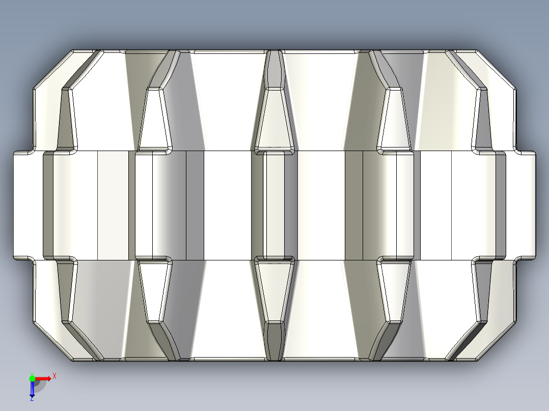 32270 Medium Stone Grey Technic Gear 12 Tooth Double Bevel.STEP俯视图