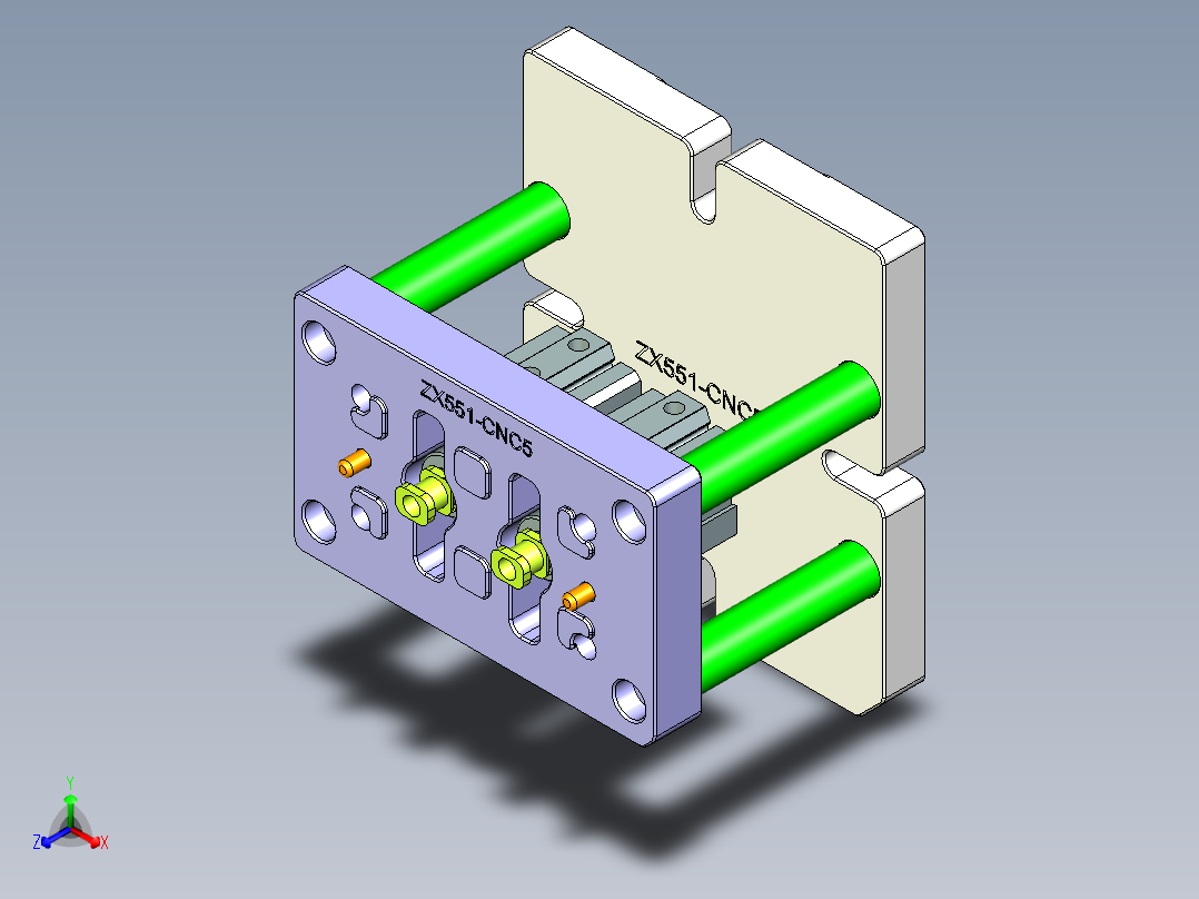 ZX551-B-笔记本CNC工装夹具三维模型CNC5-1010主视图
