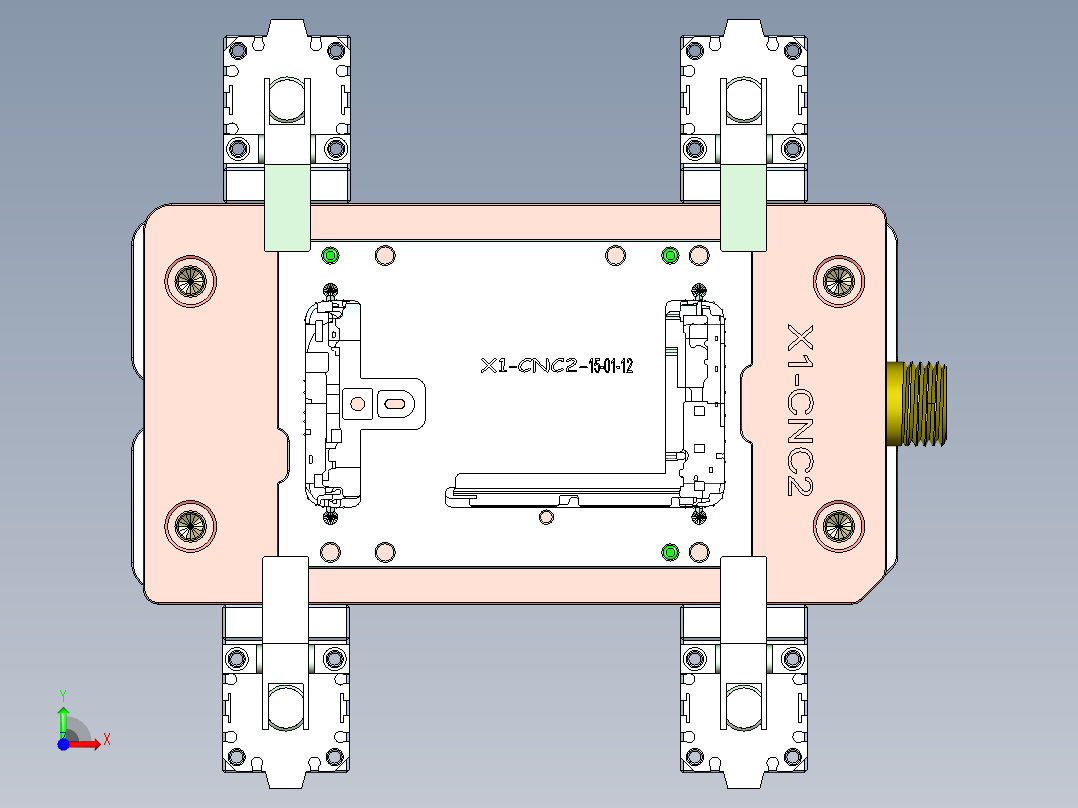 X1-笔记本CNC工装夹具三维模型CNC2-0122前视图