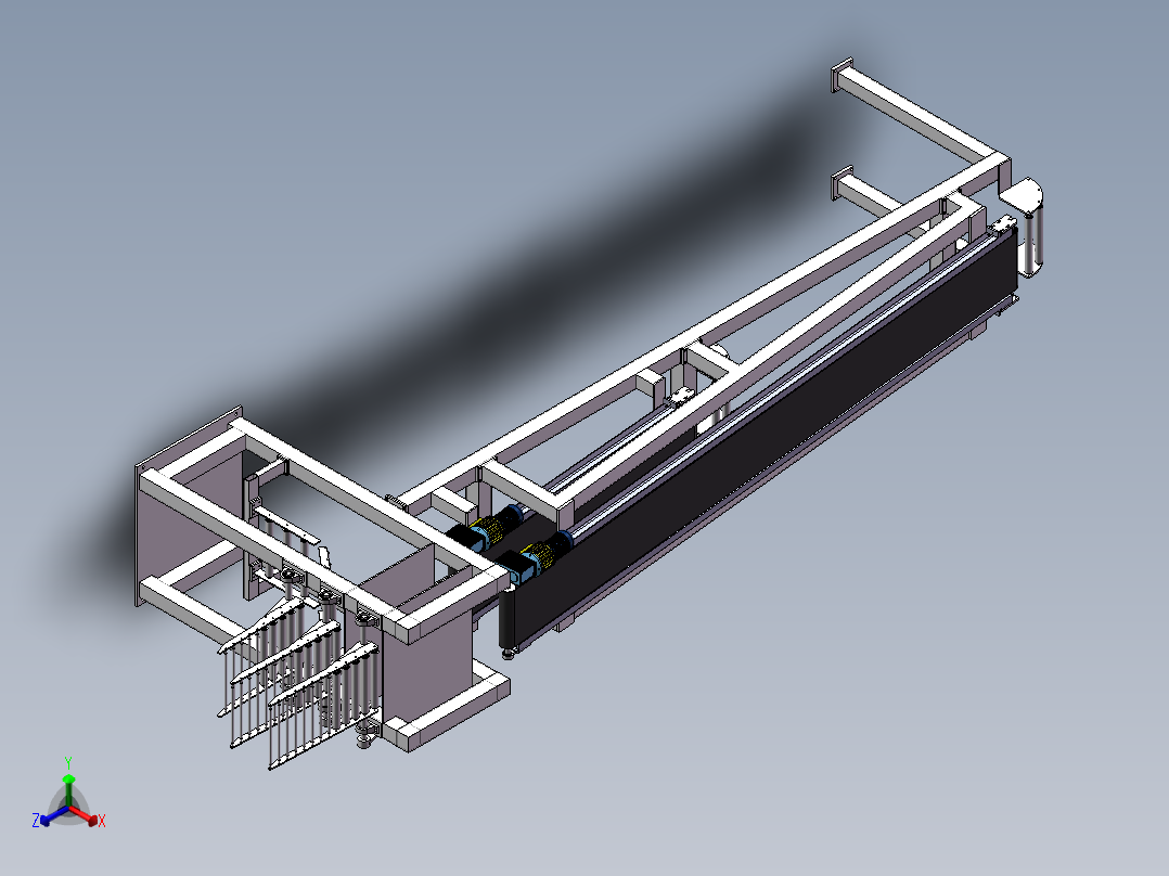 三层传送带sw15可编辑正等轴测图