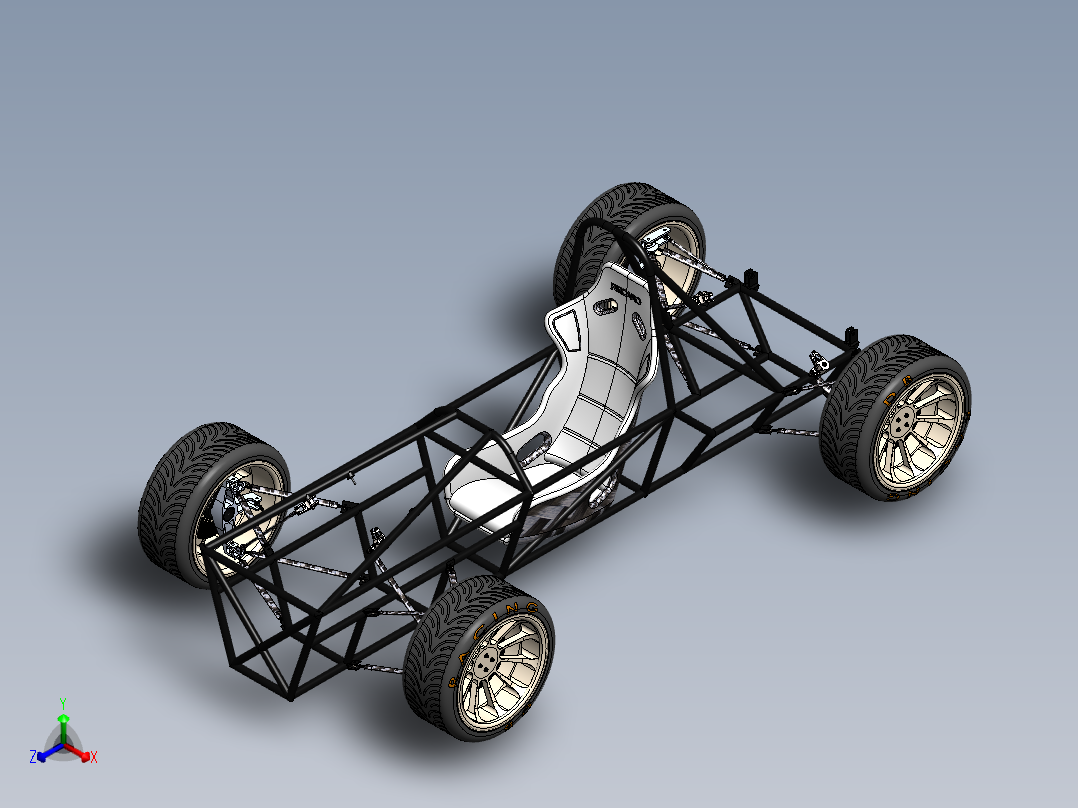 卡丁车 钢管车(45)正等轴测图