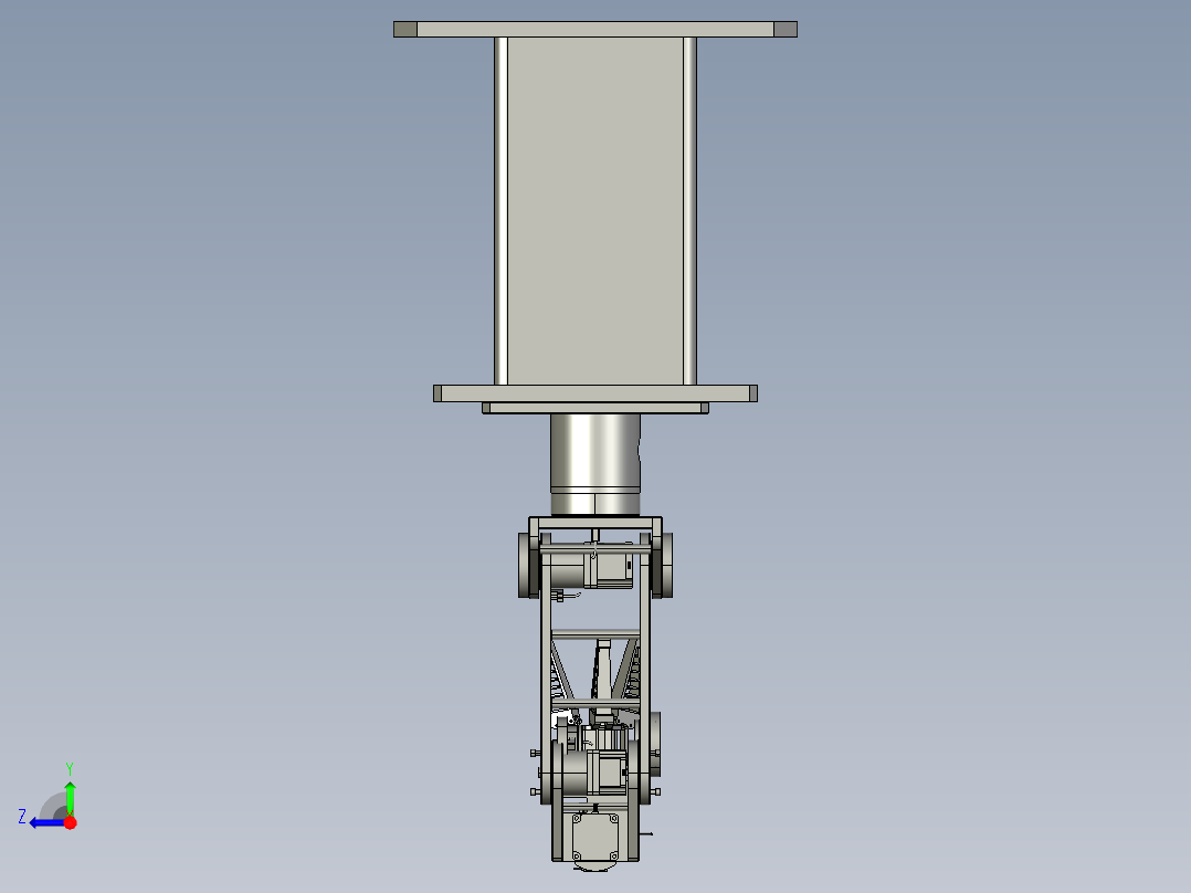安装在数控机床上的小型机械手右视图