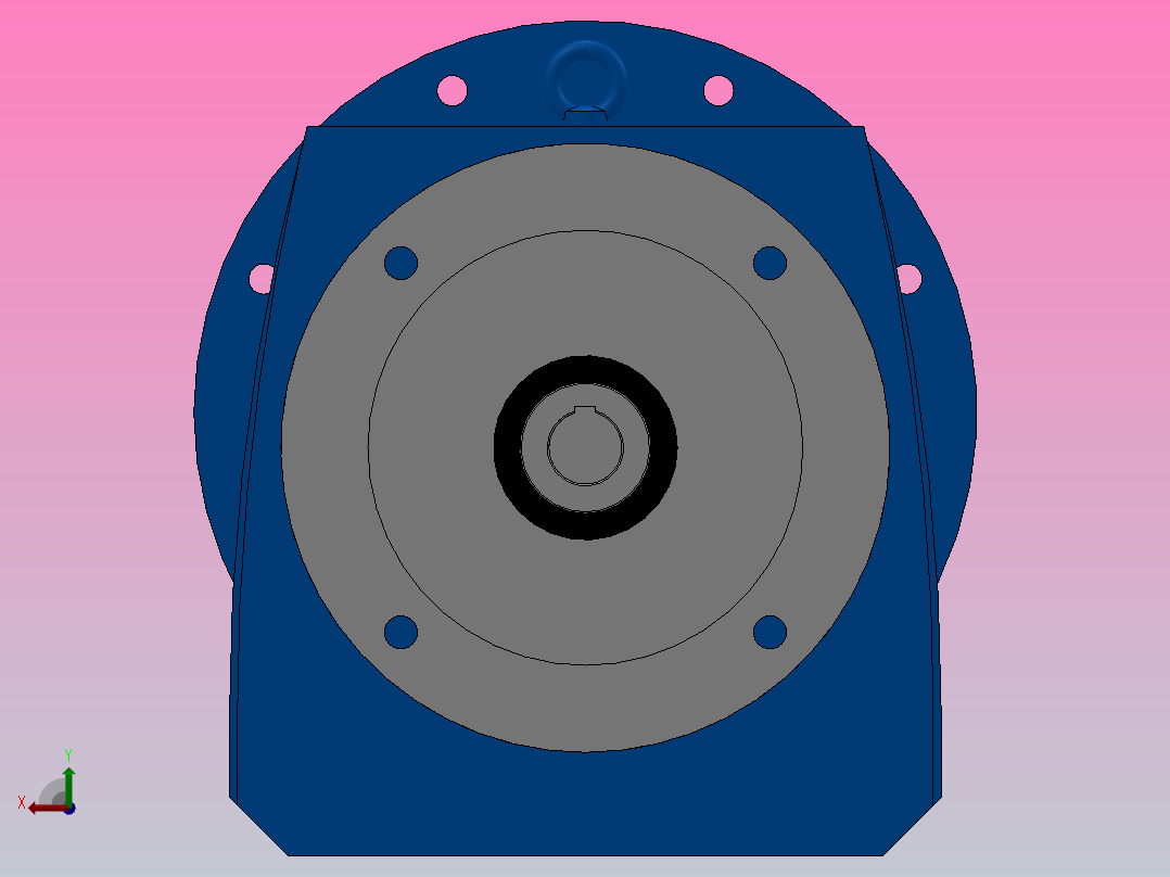 RF107ZP斜齿轮减速机RF107-8.07-M1-P160-Φ350后视图