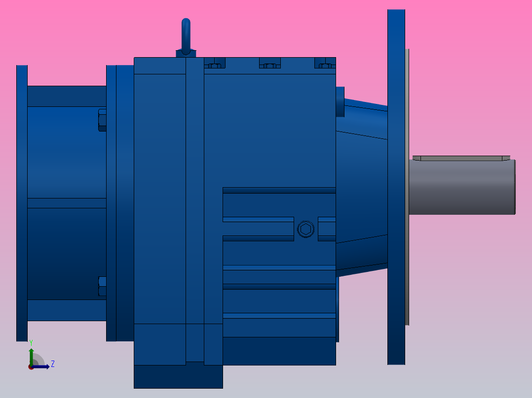 RF107ZP斜齿轮减速机RF107-8.07-M1-P160-Φ350左视图
