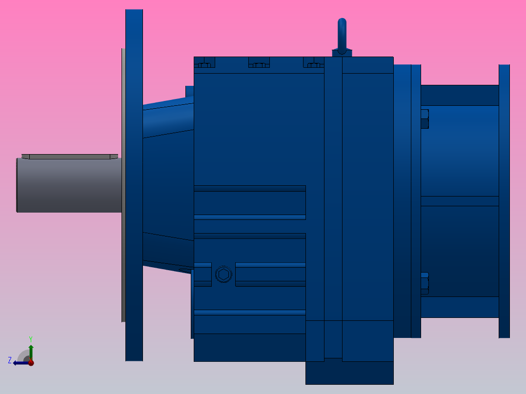 RF107ZP斜齿轮减速机RF107-8.07-M1-P160-Φ350右视图