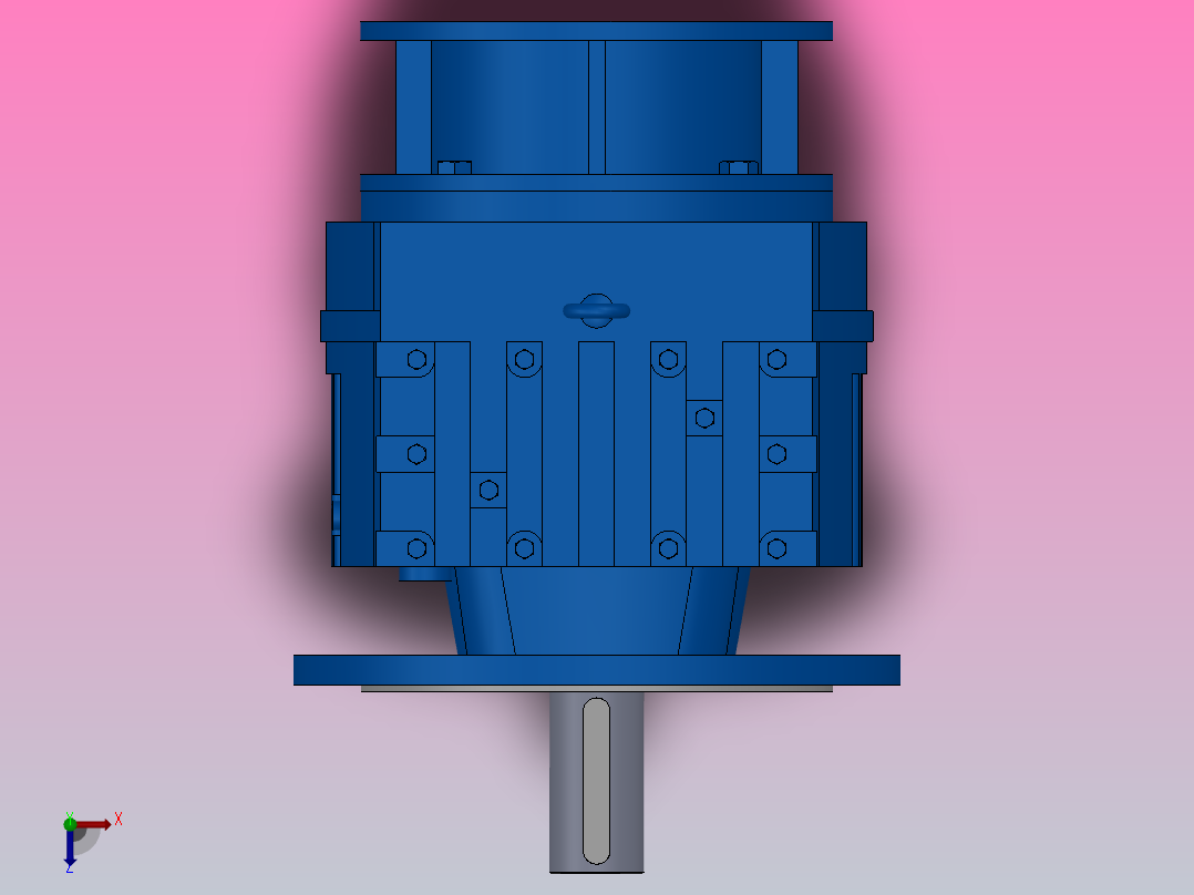 RF107ZP斜齿轮减速机RF107-8.07-M1-P160-Φ350俯视图