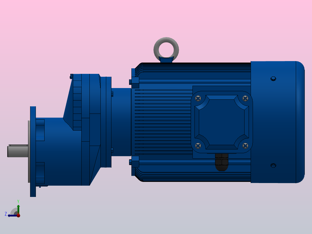 RXF57法兰轴伸式安装斜齿轮减速机RX57-Y2.2-4P-100-M1-0°-Φ160右视图