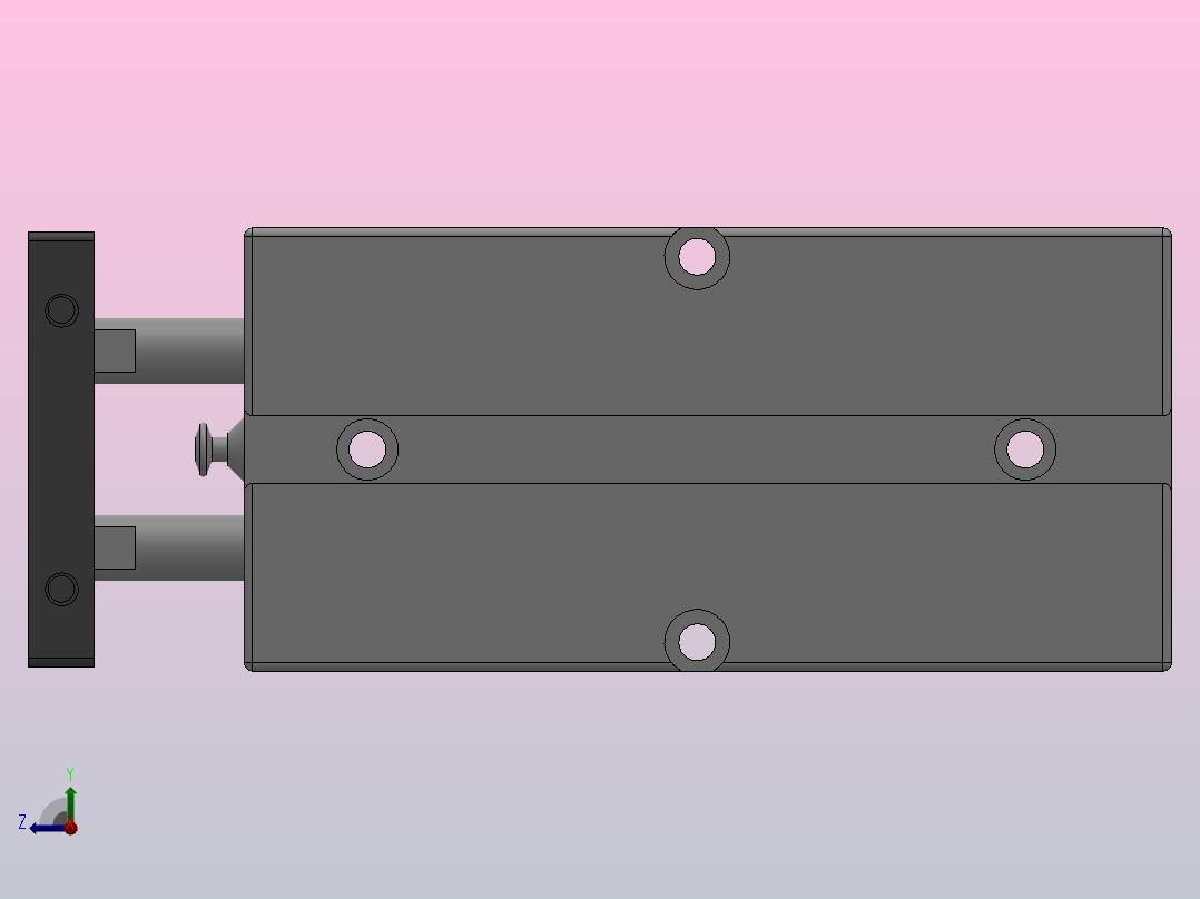TN系列双轴气缸TN-16X60-S右视图