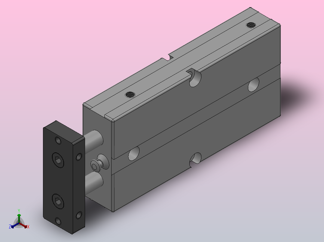 TN系列双轴气缸TN-16X60-S正等轴测图