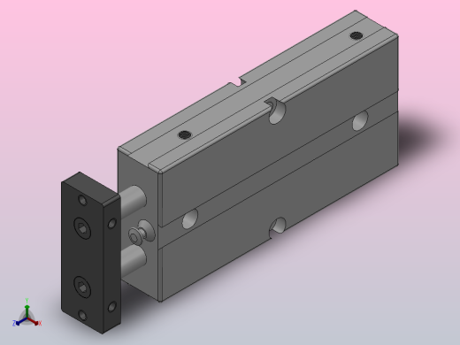 TN系列双轴气缸TN-16X60-S正等轴测缩略图