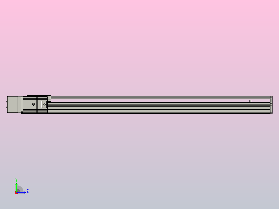 SYS12-BL-750-200W滚珠花健、支撑座、滚珠丝杠、交叉导轨、直线模组.STEP左视图