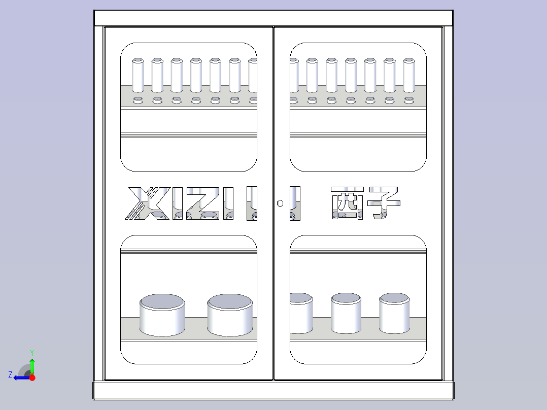 冲床模具柜三维模型右视图