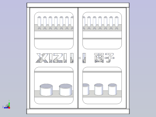 冲床模具柜三维模型右视缩略图