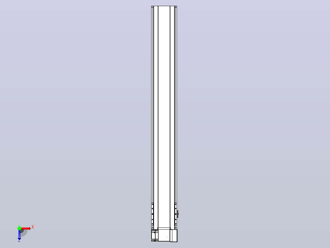 皮带直线轴半封闭可选导轨TPA-HNB-175D-140-L1250-RP-Y-P75-N3俯视图