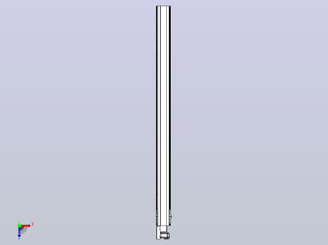 皮带直线轴半封闭可选导轨TPA-HNB-202D-140-L2800-ML-Y-P75-N3俯视图