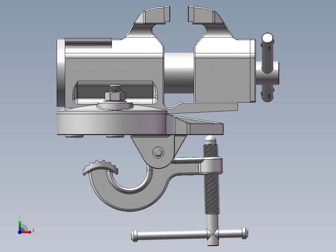 Vices普通台钳模型3D图纸 Solidworks设计前视图