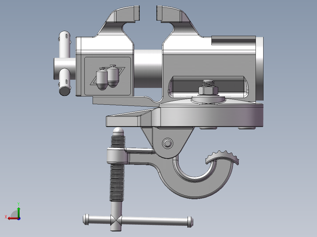 Vices普通台钳模型3D图纸 Solidworks设计后视图