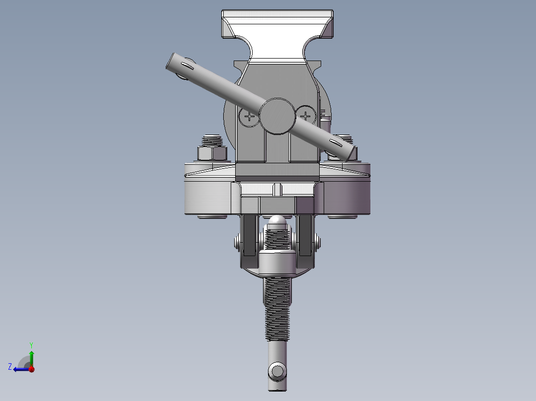 Vices普通台钳模型3D图纸 Solidworks设计右视图