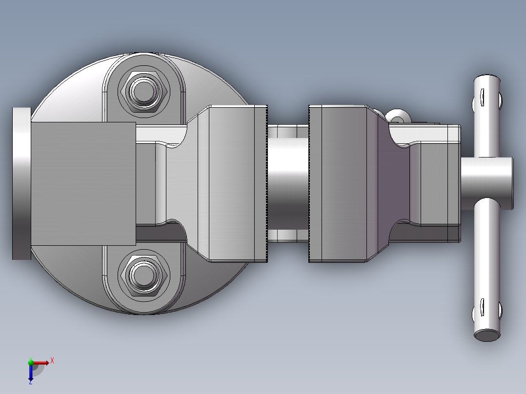 Vices普通台钳模型3D图纸 Solidworks设计俯视图