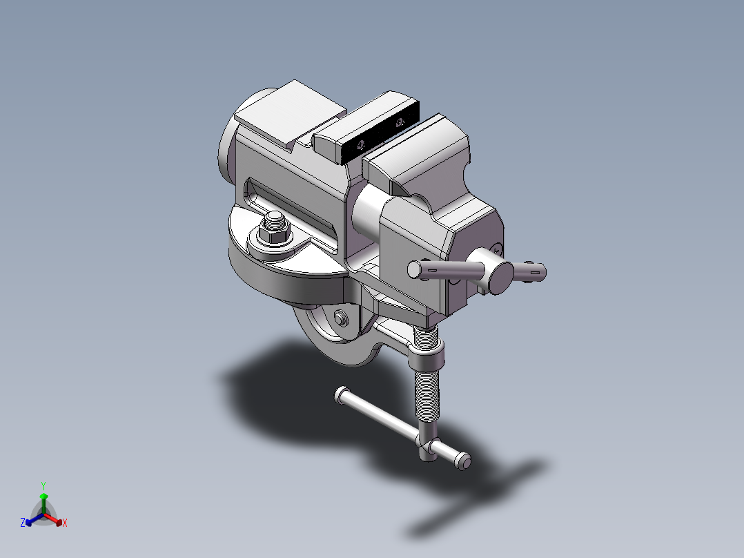 Vices普通台钳模型3D图纸 Solidworks设计正等轴测图