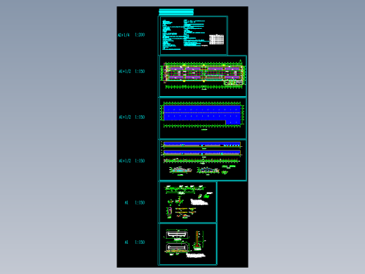 某畜牧场畜牧干奶牛舍、产牛舍建筑工艺方案图