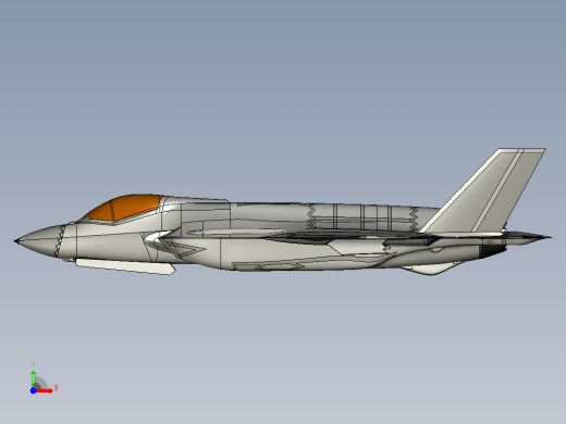 F-35A lightning-ii战斗机模型3D图纸 STEP格式前视缩略图