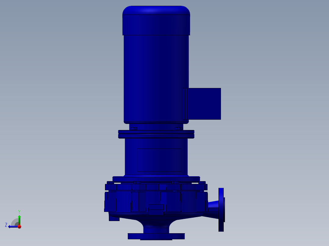 立式离心泵右视图