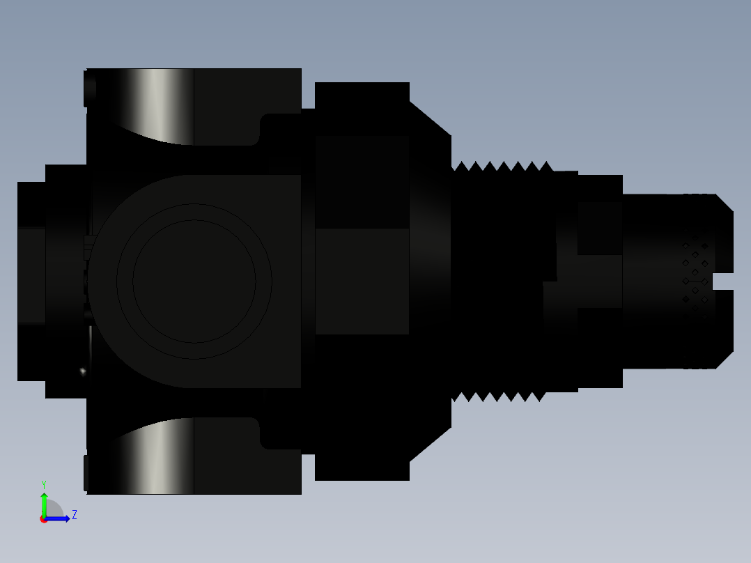 catia 塑料水调节器左视图