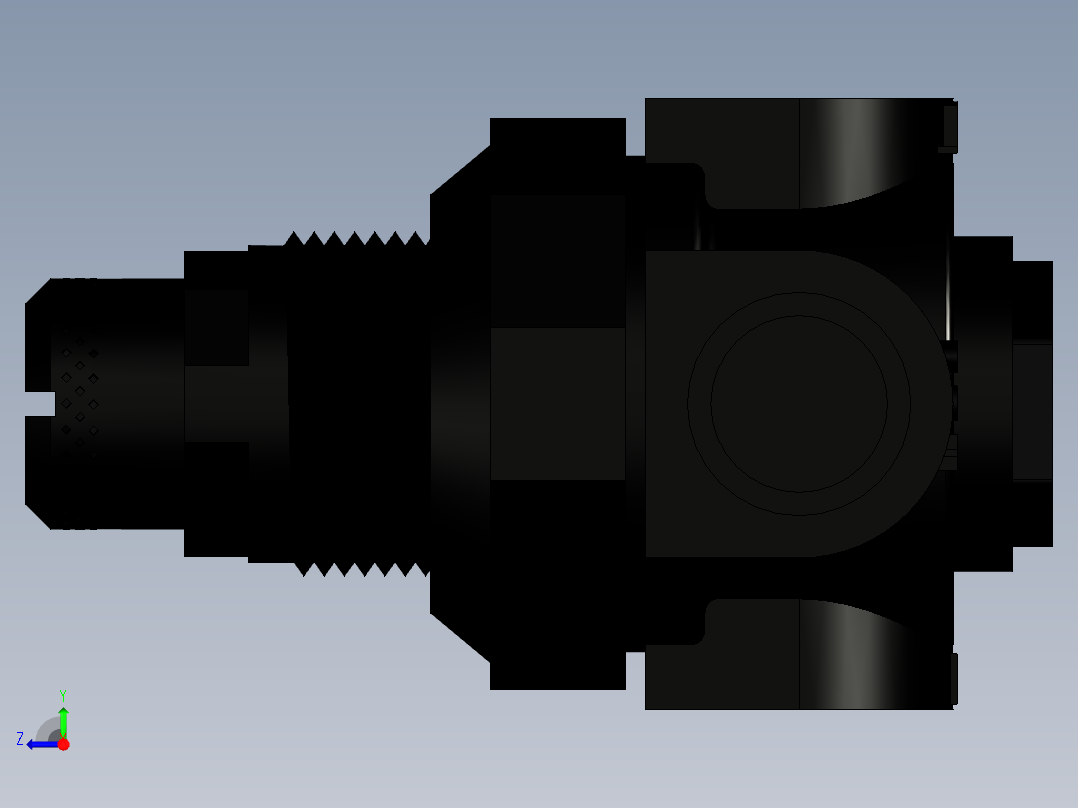 catia 塑料水调节器右视图