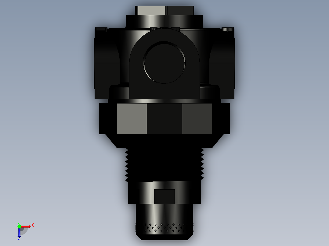catia 塑料水调节器俯视图
